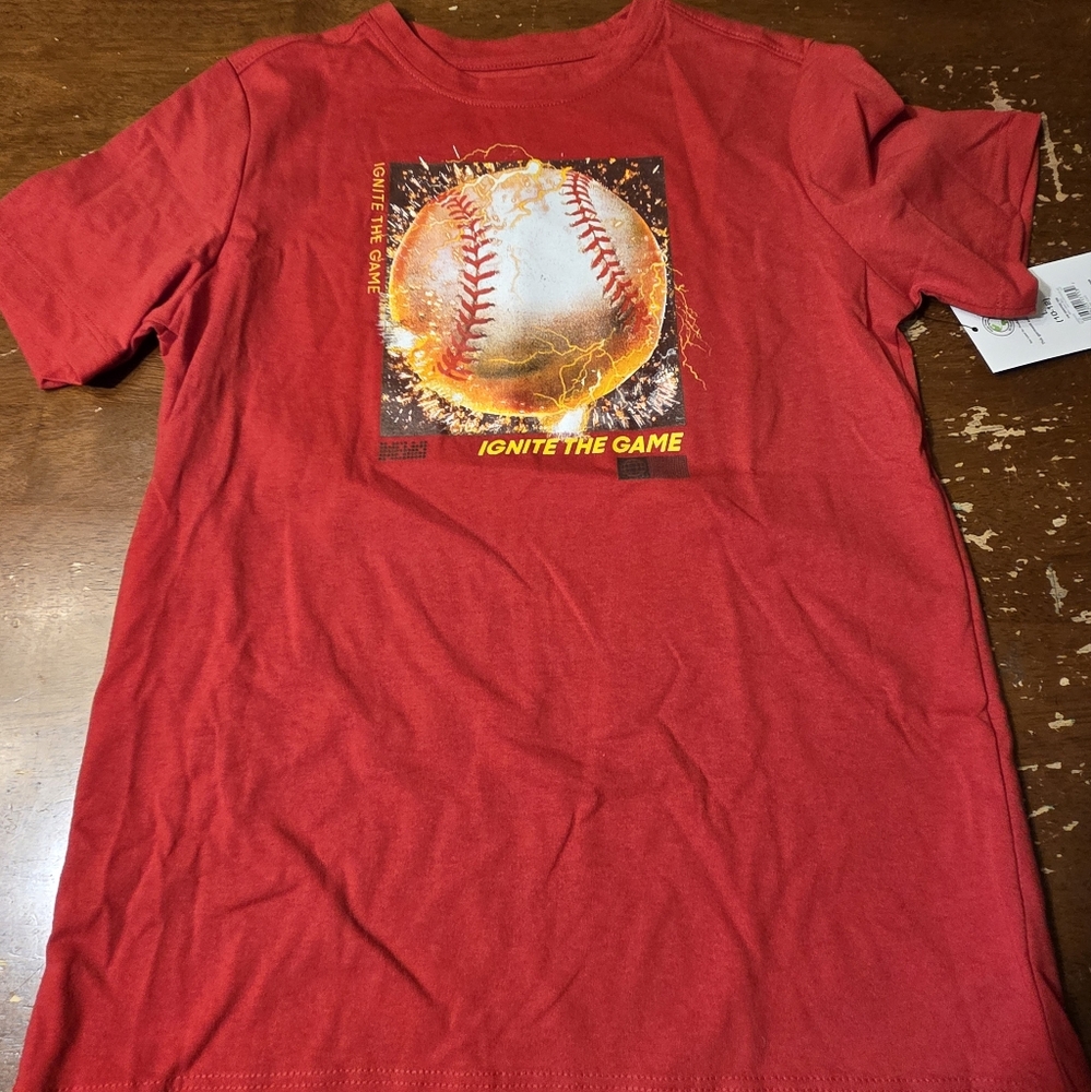 Athletic Works Red Baseball Graphic Tee